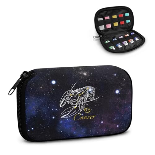 Xoenoiee USB-Stick mit Krebs-Galaxie-Muster, leicht, USB-Aufbewahrungstasche mit 10 Steckplätzen, kompakter Flash-Laufwerk-Organizer, einfach zu tragen von Xoenoiee