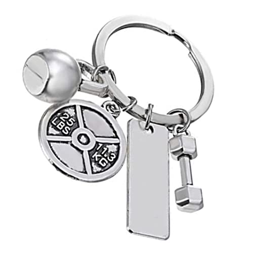 Fitness Keychain Zink -Legierung Kettlebell Workout Schlüsselkette Sport Dumbbell Langhantel Keyring von Xoeryoy