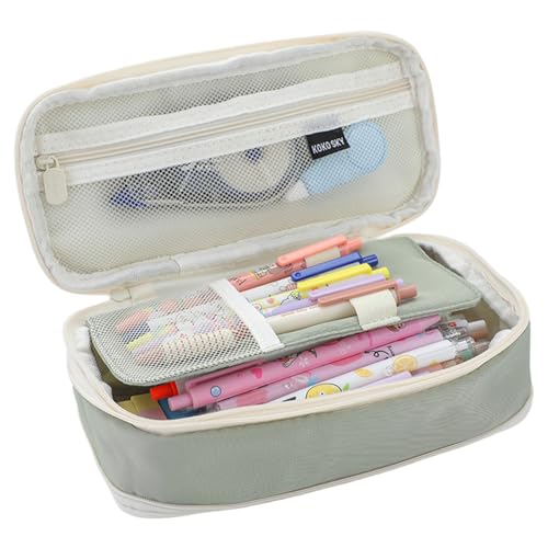 Xoeryoy Canvas Bleistiftkoffer, 9x4x3 Faltbare Bleistiftbeutel mit großer Kapazität mit glattem Reißverschluss, wasserdicht von Xoeryoy