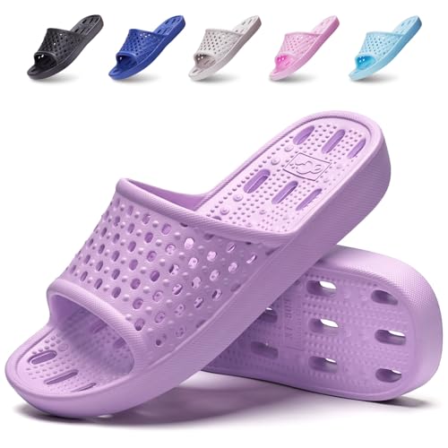 XUANHSU Damen Dusche Schuhe Badeschuhe nicht weiche Sandalen Schwimmen Wasserschuh 6-6,5 M US Lila von Xomiboe