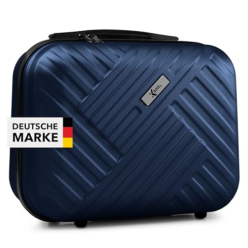 Xonic® Design Kosmetikkoffer aus ABS Hartschale – Robustes Beautycase als Handgepäck - Kosmetiktasche für Reisen – leicht & stabil (Dunkelblau) von Xonic