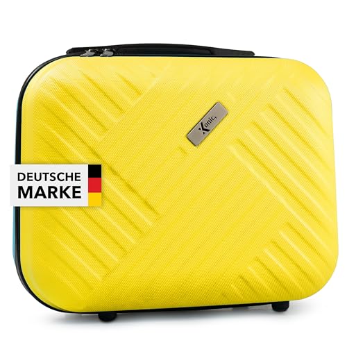 Xonic® Design Kosmetikkoffer aus ABS Hartschale – Robustes Beautycase als Handgepäck - Kosmetiktasche für Reisen – leicht & stabil (Neon Gelb) von Xonic