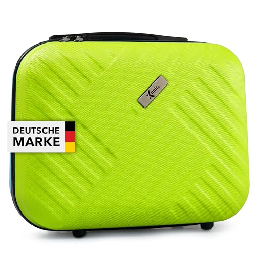 Xonic® Design Kosmetikkoffer aus ABS Hartschale – Robustes Beautycase als Handgepäck - Kosmetiktasche für Reisen – leicht & stabil (Neon Grün) von Xonic
