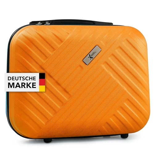 Xonic® Design Kosmetikkoffer aus ABS Hartschale – Robustes Beautycase als Handgepäck - Kosmetiktasche für Reisen – leicht & stabil (Neon Orange) von Xonic