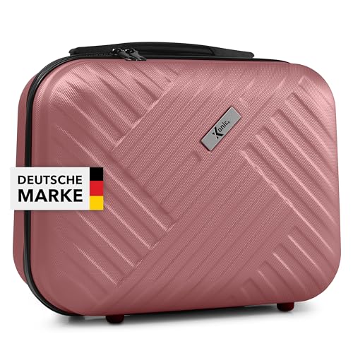 Xonic® Design Kosmetikkoffer aus ABS Hartschale – Robustes Beautycase als Handgepäck - Kosmetiktasche für Reisen – leicht & stabil (Rosé) von Xonic