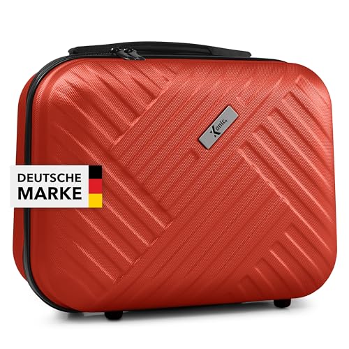 Xonic® Design Kosmetikkoffer aus ABS Hartschale – Robustes Beautycase als Handgepäck - Kosmetiktasche für Reisen – leicht & stabil (Rot) von Xonic