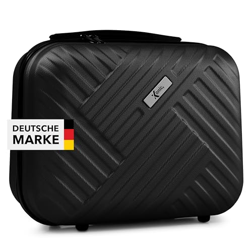Xonic® Design Kosmetikkoffer aus ABS Hartschale – Robustes Beautycase als Handgepäck - Kosmetiktasche für Reisen – leicht & stabil (Schwarz) von Xonic