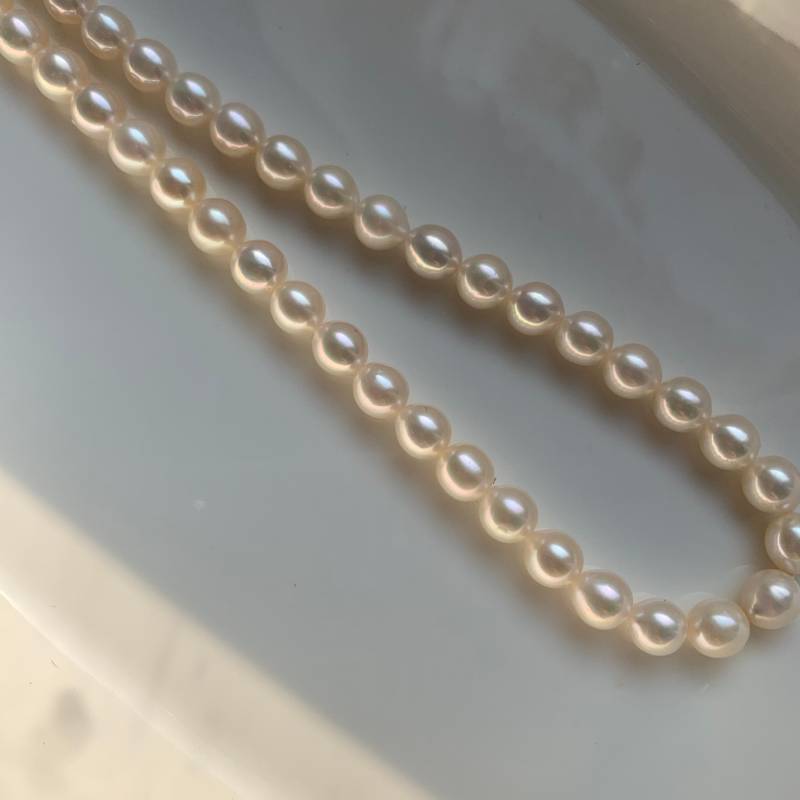 Naturperlenkette, Süßwasserperlenkette, Runde Perlenkette, 6-6.5 Mm von XpearlJAL