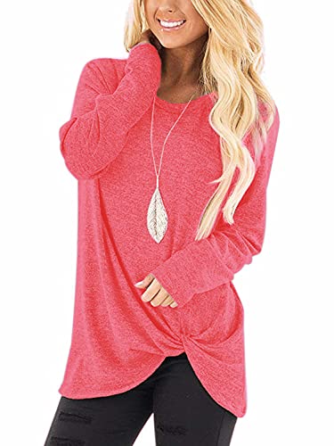 Xpenyo Rundhals Pullover Damen Langarmshirts für Damen Shirt Lässiger Oberteile Damen Blusenoberteile Wassermelone S von Xpenyo