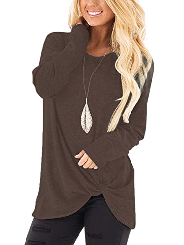 Xpenyo Pullover Damen Winter Langarmshirts für Damen Shirt Tunika-Tops tiefes Braun S von Xpenyo