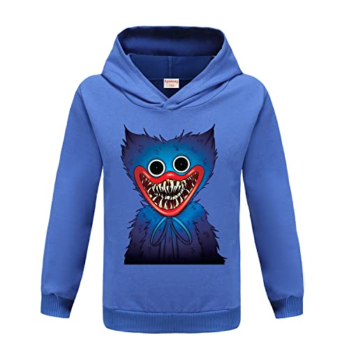 Xpialong Poppy Huggy Wuggy Youtube Gaming Kinder Sweatshirt Casual Top Bedruckt Hoodie Junge Mädchen Hoody, blau (1), 11-12 Jahre von Xpialong