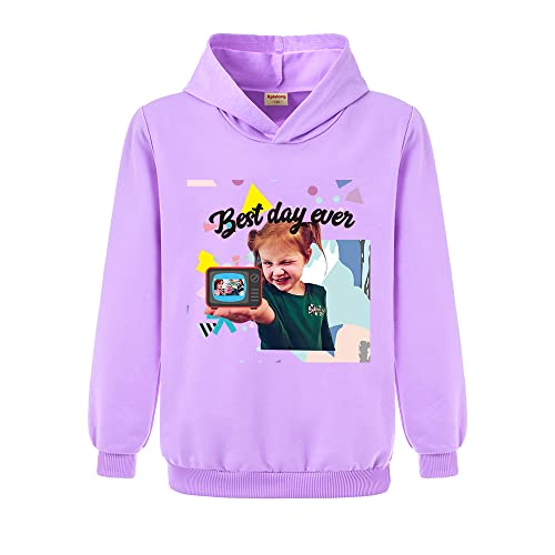 Xpialong A for Adley Merch Boy Solid Color Pullover Kinder Tops für 3–13 Jahre Mädchen Mode Sport Hoodies, violett, 134 von Xpialong