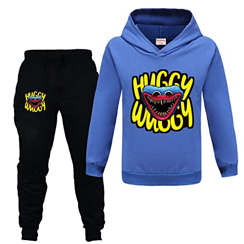 Xpialong Huggy Wuggy Merch Jungen Mädchen Baumwolle Tops Hoodies Set für Unisex Kinder, blau2, 134 von Xpialong