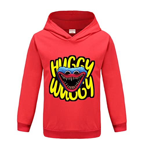 Xpialong Poppy Huggy Wuggy Youtube Gaming Kinder Sweatshirt Casual Top Bedruckt Hoodie Junge Mädchen Hoody, rot (2), 11-12 Jahre von Xpialong