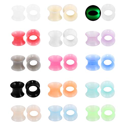 Xpircn Damen Thin-silikon-Ohr-stecker-Tunnel Flexible Ohr earlets 15pairs von Xpircn