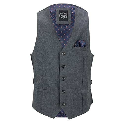 Max Heren Traditionele zwarte houtskool Gray Gest Smart Op maat gemaakte Fit Bruiloft Vest[PWC-MAX-CHARCOAL-60EU] von Xposed