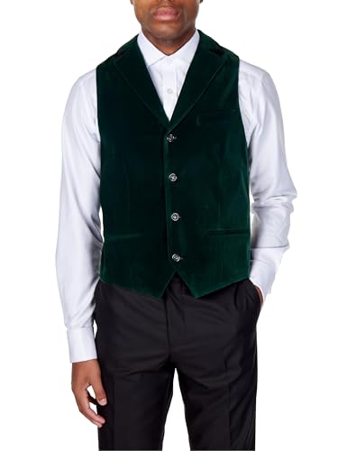 Xposed Herren Mak Grüne weiche Samtweste Waistcoat Hochzeitsfest Retro maßgeschneiderte Sitzanzug Weste [AMZCH-CWC-101-7-GREEN-52EU] von Xposed