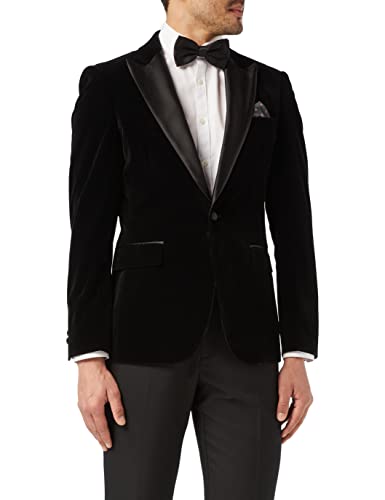 Xposed Herren-Samt-Smoking-Blazer [BLZ-DINNER-TIM-BLACK-54,64EU] von Xposed