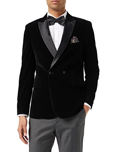 Xposed Herren-Samt-Smoking-Blazer [BLZ-WILLS-BLACK-48,58EU] von Xposed