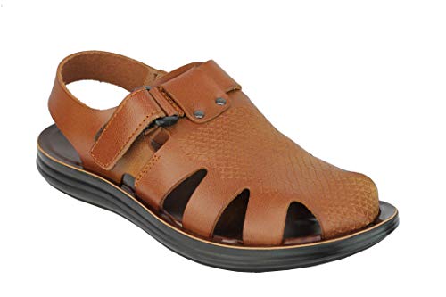 Xposed Herren-Sandalen aus echtem Leder, römischer Gladiator-Stil, Strand, Urlaub, Spazierengehen, braun, 45 EU von Xposed