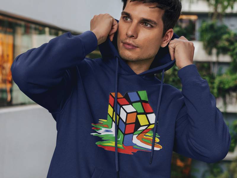 Schmelzendes Mehrfarbiges Würfel-Erwachsen-Sweatshirt von XpressionTees