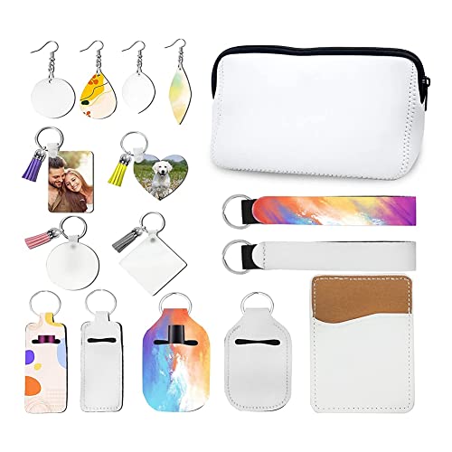 Xptieeck 23-teiliges Sublimations-Make-up-Taschenset mit Thermo-Sublimations-Blanko-Produkt-Set, ein personalisiertes Geschenk, weiß für den kommenden Muttertag usw. von Xptieeck