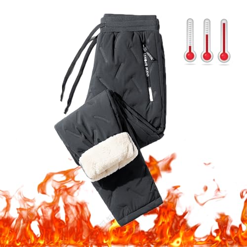 Xpwghap Unisex Thermohose, Thermohose, Verdickte Lässige Warme Fleece-Jogginghose Wasserabweisend,Unisex,Warme Fleece Jogginghose Herren,Lässige Thermik Trainingshose,Winter Warme Freizeithos von Xpwghap