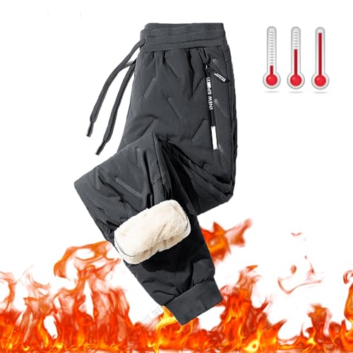 Xpwghap Unisex Thermohose, Thermohose, Verdickte Lässige Warme Fleece-Jogginghose Wasserabweisend,Unisex,Warme Fleece Jogginghose Herren,Lässige Thermik Trainingshose,Winter Warme Freizeithos von Xpwghap