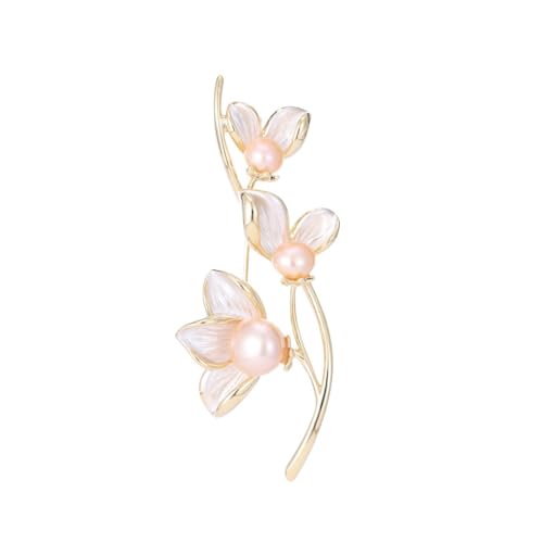 Brosche Kleidung Schmuckset Frack Brosche feminine Perlenblumenbrosche (D 2,5 * 5,4cm) von XqmarT