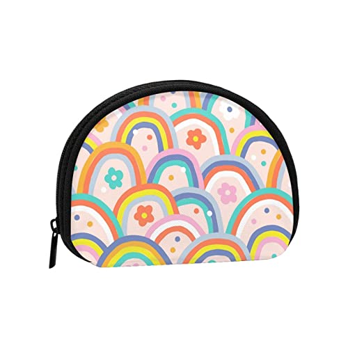 Bunte gewölbte Blume, Geldbörse, Muschel, Make-up-Tasche, Damen-Aufbewahrungstasche, kleine Geldbörse, Muschel-Wechseltasche von XqmarT