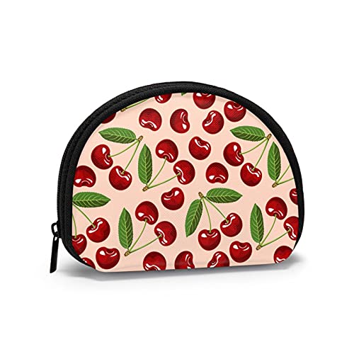 Delicious Cherries, Portemonnaie, Muschel-Make-up-Tasche, Damen-Aufbewahrungstasche, kleine Geldbörse, Muschel-Wechseltasche von XqmarT