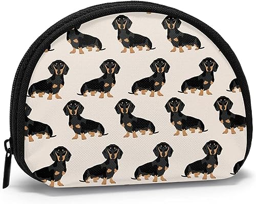 Doxie Dackel Weiner Hund, Brieftasche Shell Make-up-Tasche Damen Aufbewahrungstasche Kleine Münzbörse Shell Kleingeldbeutel von XqmarT