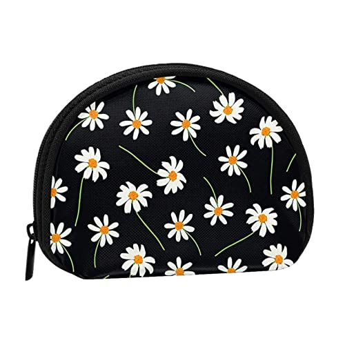 Gänseblümchen-Blumendruck, Geldbörse, Muschel, Make-up-Tasche, Damen-Aufbewahrungstasche, kleine Geldbörse, Muschel-Wechseltasche von XqmarT