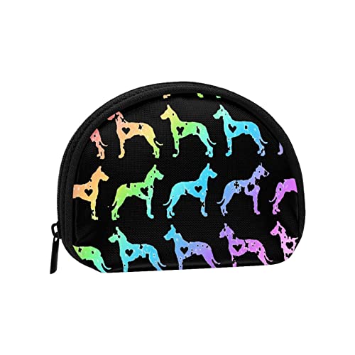 Great Dane Heart Love, Geldbörse, Muschel-Make-up-Tasche, Damen-Aufbewahrungstasche, kleine Münzbörse, Muschel-Wechseltasche von XqmarT