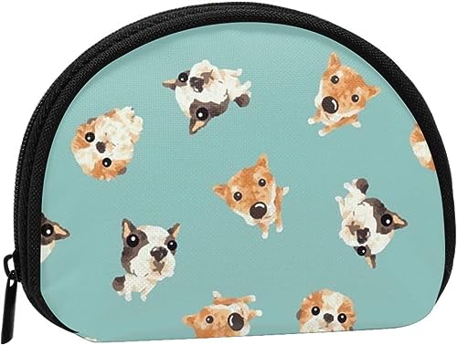 Hund, niedlicher Welpe, Geldbörse, Muschel, Make-up-Tasche, Damen-Aufbewahrungstasche, kleine Geldbörse, Muschel-Wechseltasche von XqmarT