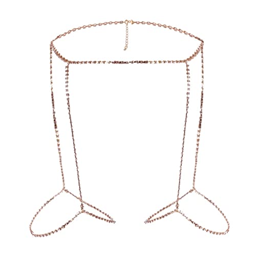 Körperkette Strass Oberschenkelkette Körperschmuck Damen Kristall Strumpfband Bauch Bikini Bauch Taille Sexy Halskette für Frauen (1) (1) (1) von XqmarT