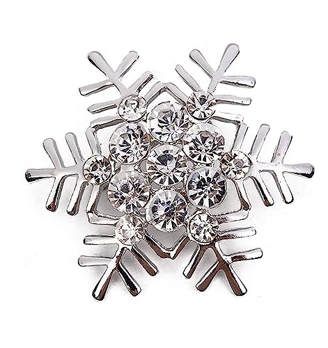 Modische, hochwertige Schneeflocken-Brosche, Anhänger-Anstecknadel, modische Brosche, Damen-Abzeichen, Hochzeitsschmuck, Damen, kleines Geschenk, 5 x 5 cm große Anstecknadel von XqmarT