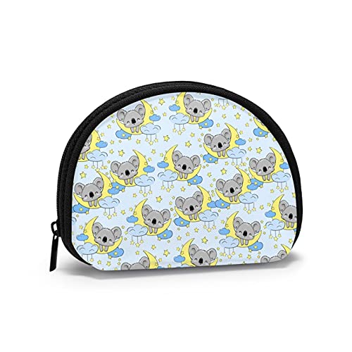 Moon and Koala, Geldbörse, Muschel-Make-up-Tasche, Damen-Aufbewahrungstasche, kleine Geldbörse, Muschel-Wechseltasche von XqmarT