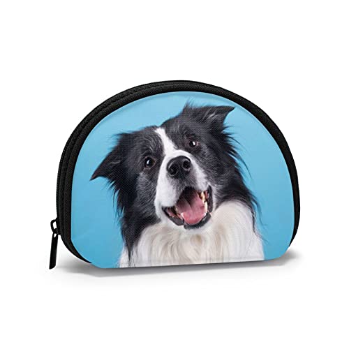 Niedlicher Border Collie, Geldbörse, Muschel-Make-up-Tasche, Damen-Aufbewahrungstasche, kleine Geldbörse, Muschel-Wechseltasche von XqmarT