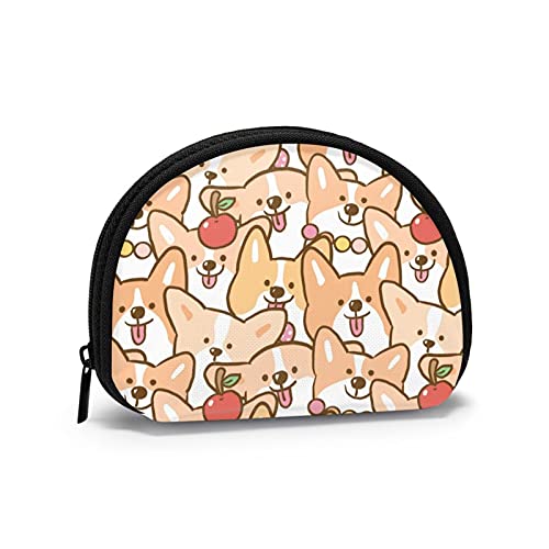 Niedlicher Corgi, Geldbörse, Muschel-Make-up-Tasche, Damen-Aufbewahrungstasche, kleine Geldbörse, Muschel-Wechseltasche von XqmarT