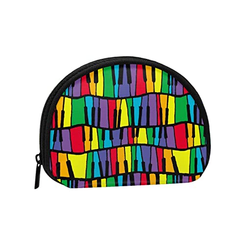 Regenbogen-Klaviertöne, Geldbörse, Make-up-Tasche, Damen-Aufbewahrungstasche, kleine Geldbörse, Muschel-Wechseltasche von XqmarT