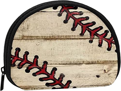 Retro-Holz-Baseball-Stil, Geldbörse, Muschel-Make-up-Tasche, Damen-Aufbewahrungstasche, kleine Geldbörse, Muschel-Wechseltasche von XqmarT