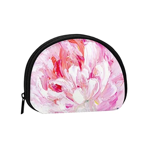 Rosa weiße Pfingstrosen-Blume, Geldbörse, Muschel, Make-up-Tasche, Damen-Aufbewahrungstasche, kleine Geldbörse, Muschel-Wechseltasche von XqmarT