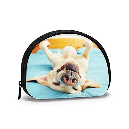 Schlafender Labrador, Geldbörse, Muschel-Make-up-Tasche, Damen-Aufbewahrungstasche, kleine Münzbörse, Muschel-Wechseltasche von XqmarT