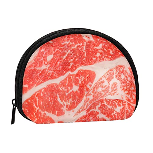 Steak-Muster, Geldbörse, Muschel, Make-up-Tasche, Damen-Aufbewahrungstasche, kleine Geldbörse, Muschel-Wechseltasche von XqmarT