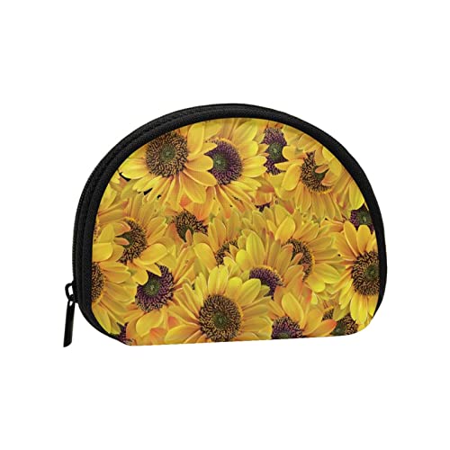 Sun Flower, Brieftasche Shell Make-up Tasche Frauen Aufbewahrungstasche Kleine Geldbörse Shell Wechseltasche von XqmarT