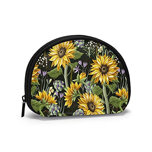 Sunflower Garden, Geldbörse, Muschel-Make-up-Tasche, Damen-Aufbewahrungstasche, kleine Münzbörse, Muschel-Wechseltasche von XqmarT