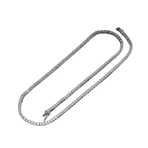 XqmarT 2,5 mm Moissanit-Halskette mit vollem Diamant-Anhänger, 925er Sterlingsilber, Schmuck für Damen und Herren (41 cm) von XqmarT