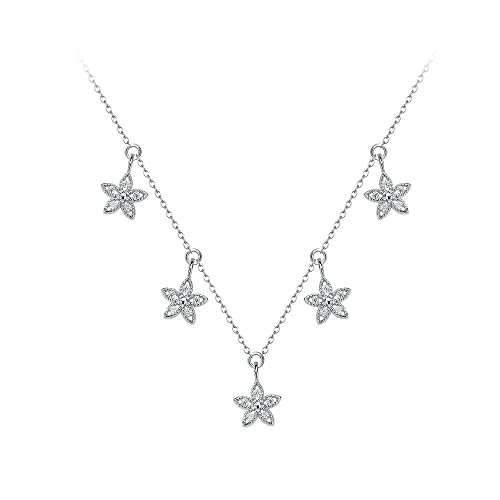 XqmarT 925 Sterling Silber Micro-Intarsien Zirkonia Blume Quaste Anhänger Halskette Frauen Hochzeit Schmuck Zubehör von XqmarT