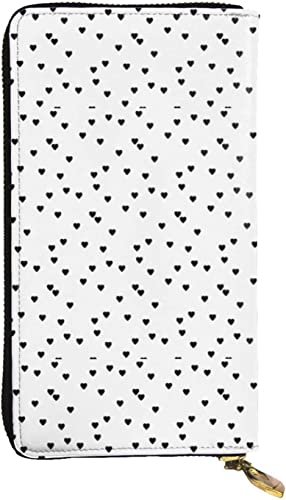 XqmarT Black Hearts Wallets, große Kapazität, für Herren und Damen, Geldbörsen, Kreditkarten, Mikrofaser-Leder-Geldbörse von XqmarT